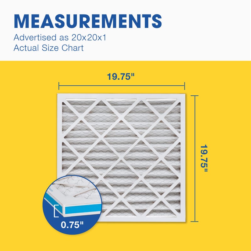 Aerostar 20x20x1 MERV 13 Air Filter, 6 Count, ACTUAL SIZE (19.75 x 19.75 x 0.75), HVAC, Air Conditioning & Furnace Filter for Allergies, Dust, Pet Dander & Smoke (MPR 1500 / FPR 10), Made in USA - Image 2
